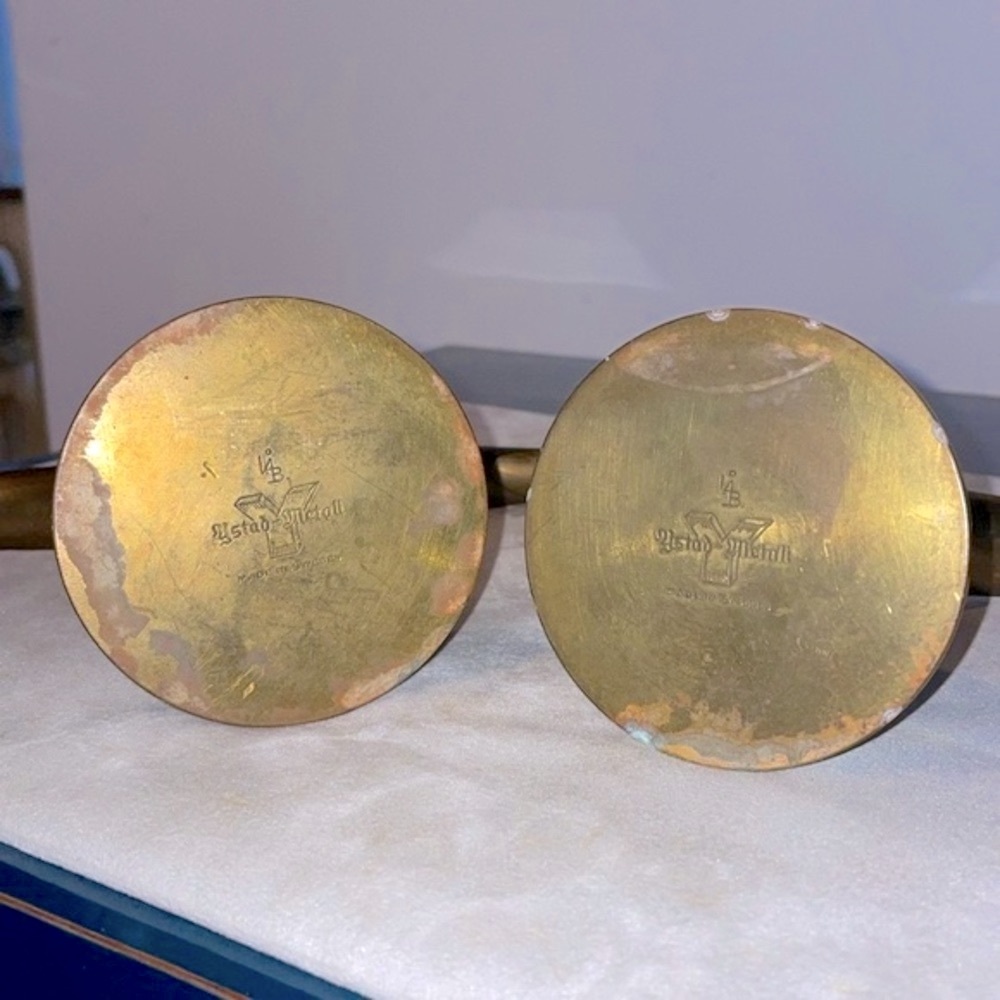Ystad Metall Pair of Brass Bjork Liljan Candleholders Designed by Ivar Ahlenius - Picture 11 of 16